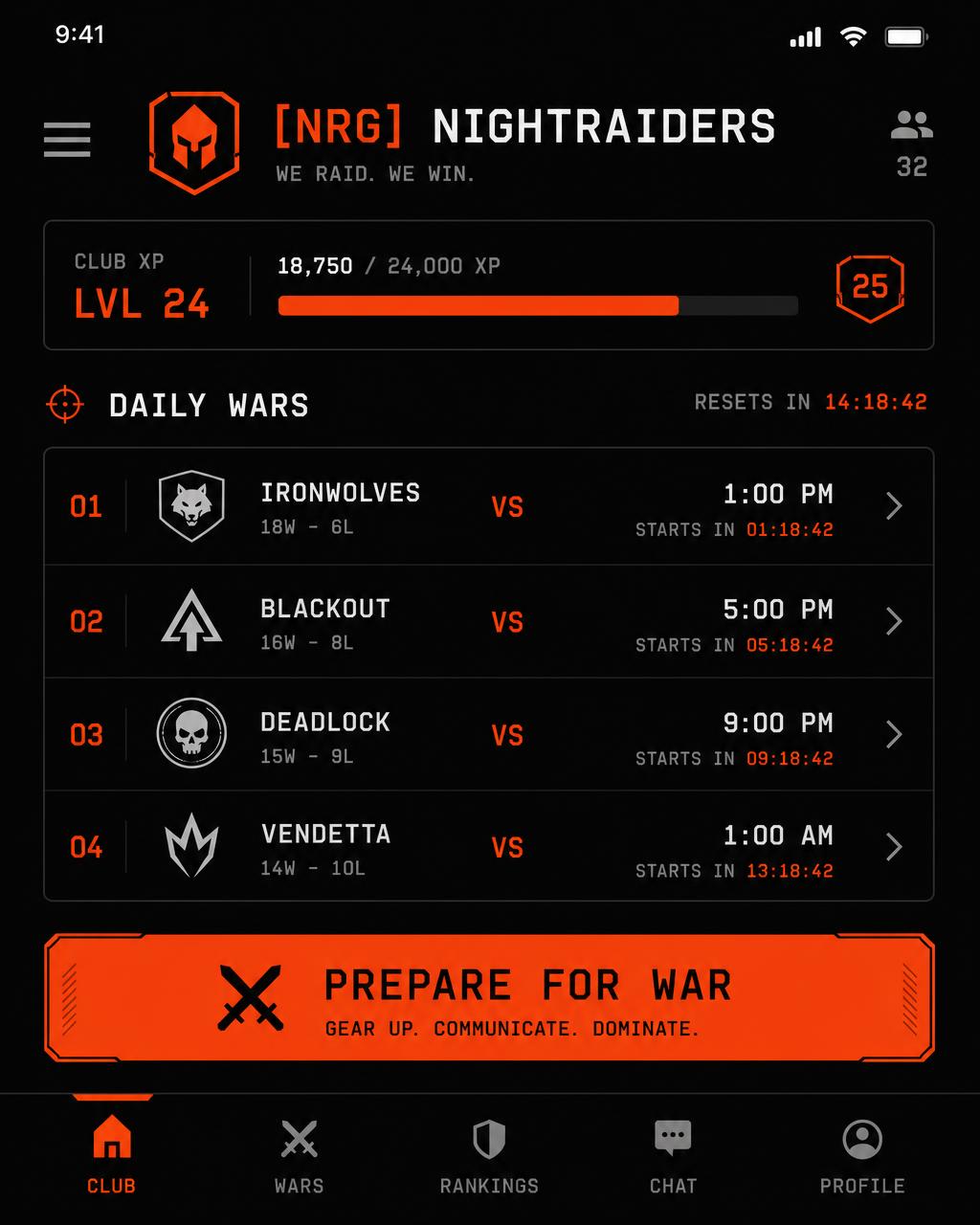 The TRAIL club screen inside Telegram